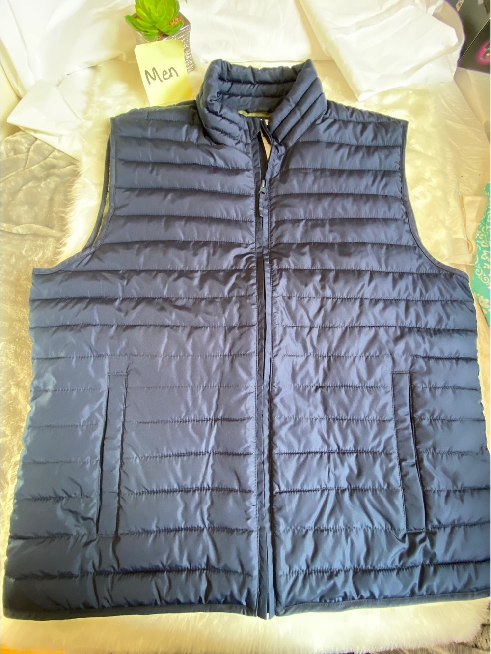 GAP Men's ColdControl Water Resistant Puffer Vest XL Navy